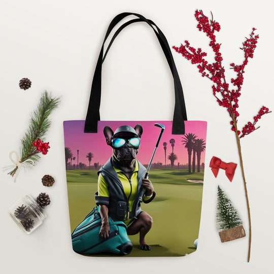 Tote bag-French Bulldog Golfer V46