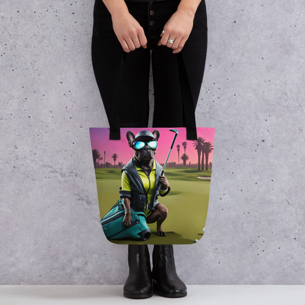 Tote bag-French Bulldog Golfer V46