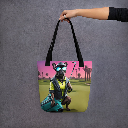 Tote bag-French Bulldog Golfer V46