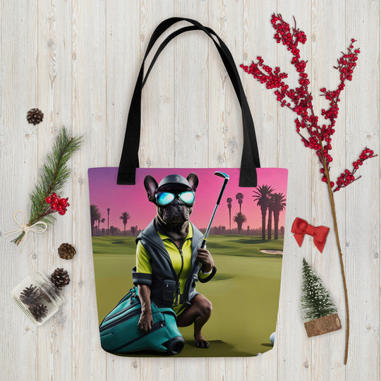 Tote bag-French Bulldog Golfer V46