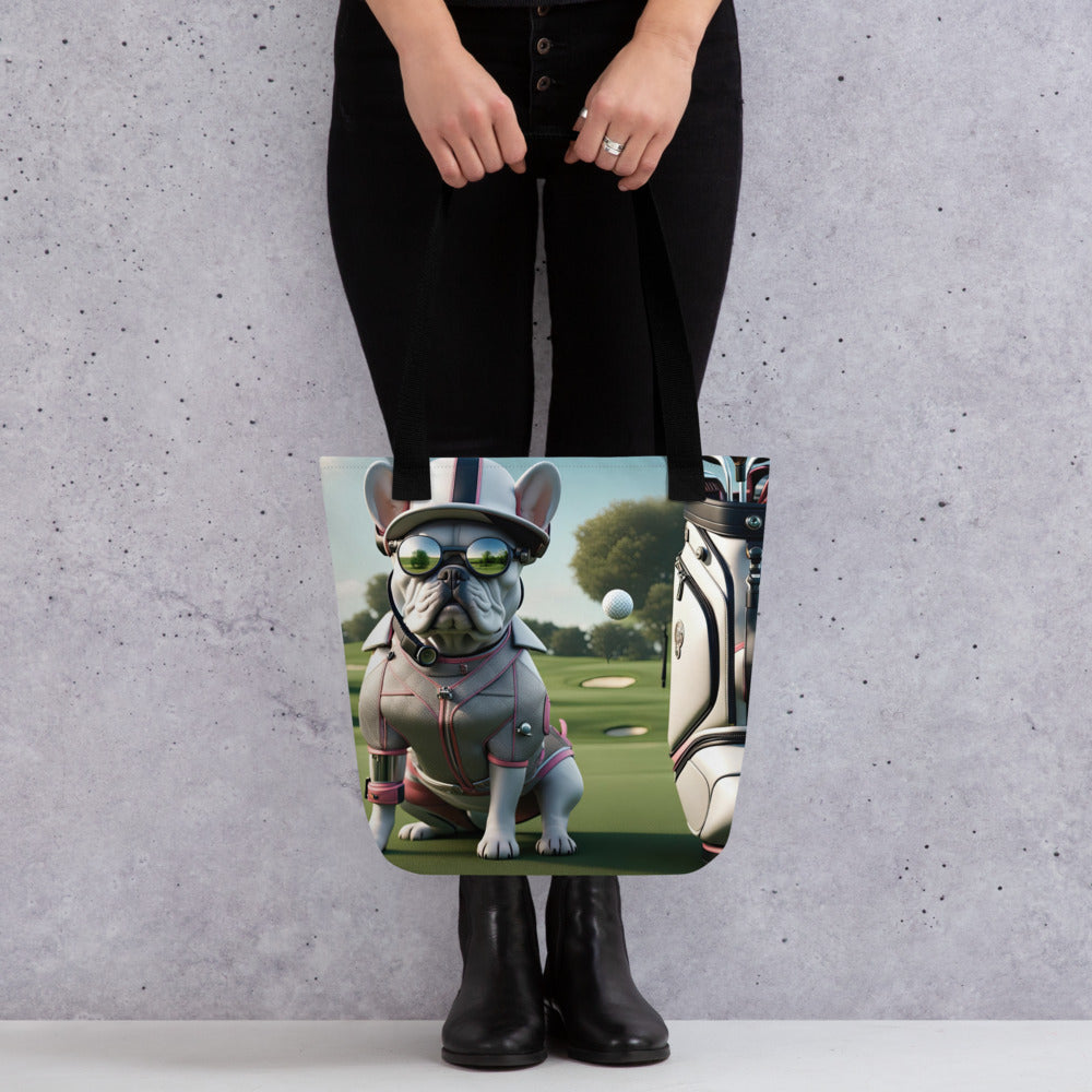 Tote bag-French Bulldog Golfer V48