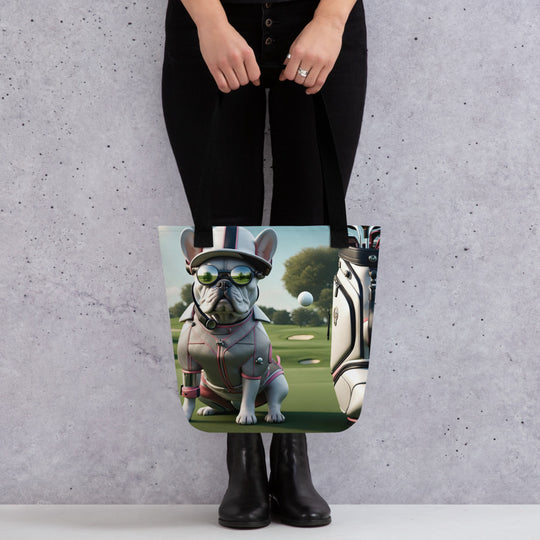 Tote bag-French Bulldog Golfer V48