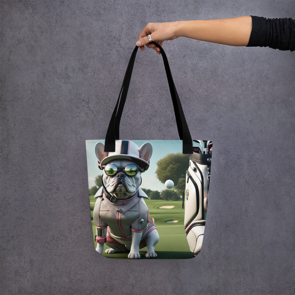 Tote bag-French Bulldog Golfer V48