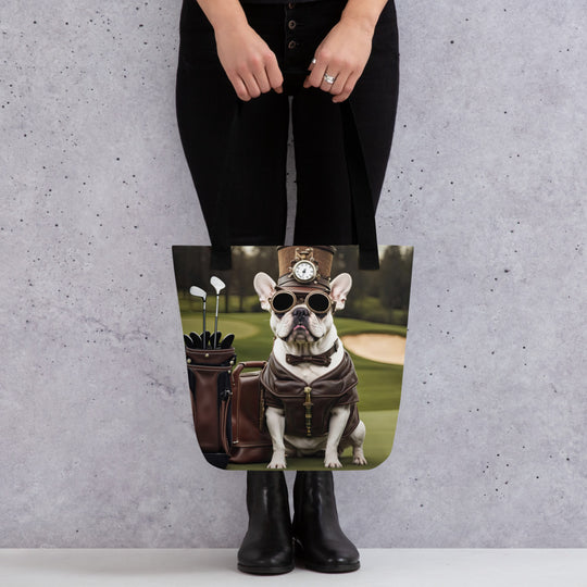 Tote bag-French Bulldog Golfer V49