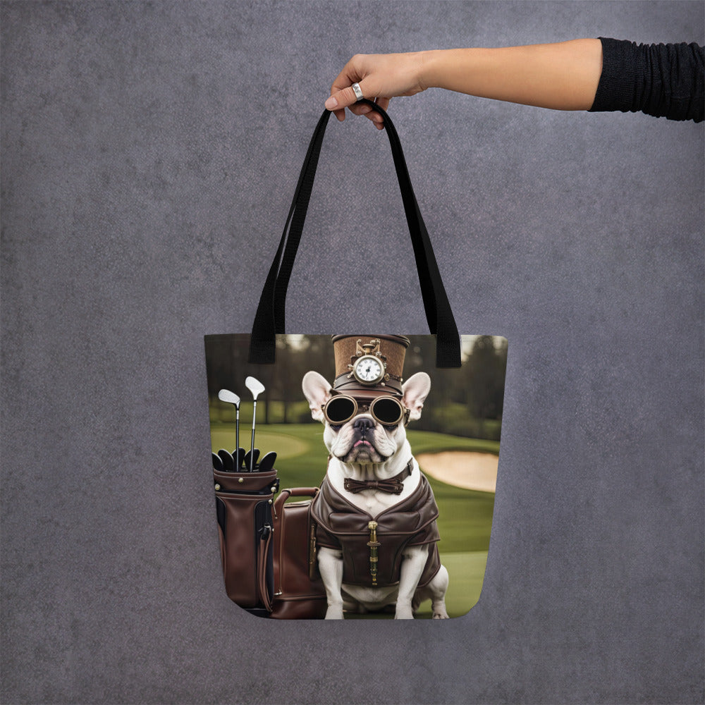 Tote bag-French Bulldog Golfer V49