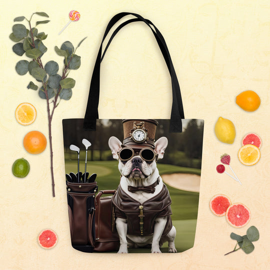 Tote bag-French Bulldog Golfer V49