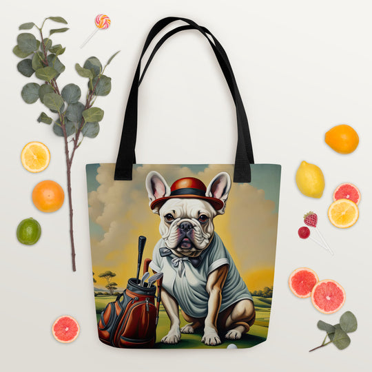 Tote bag-French Bulldog Golfer  V54