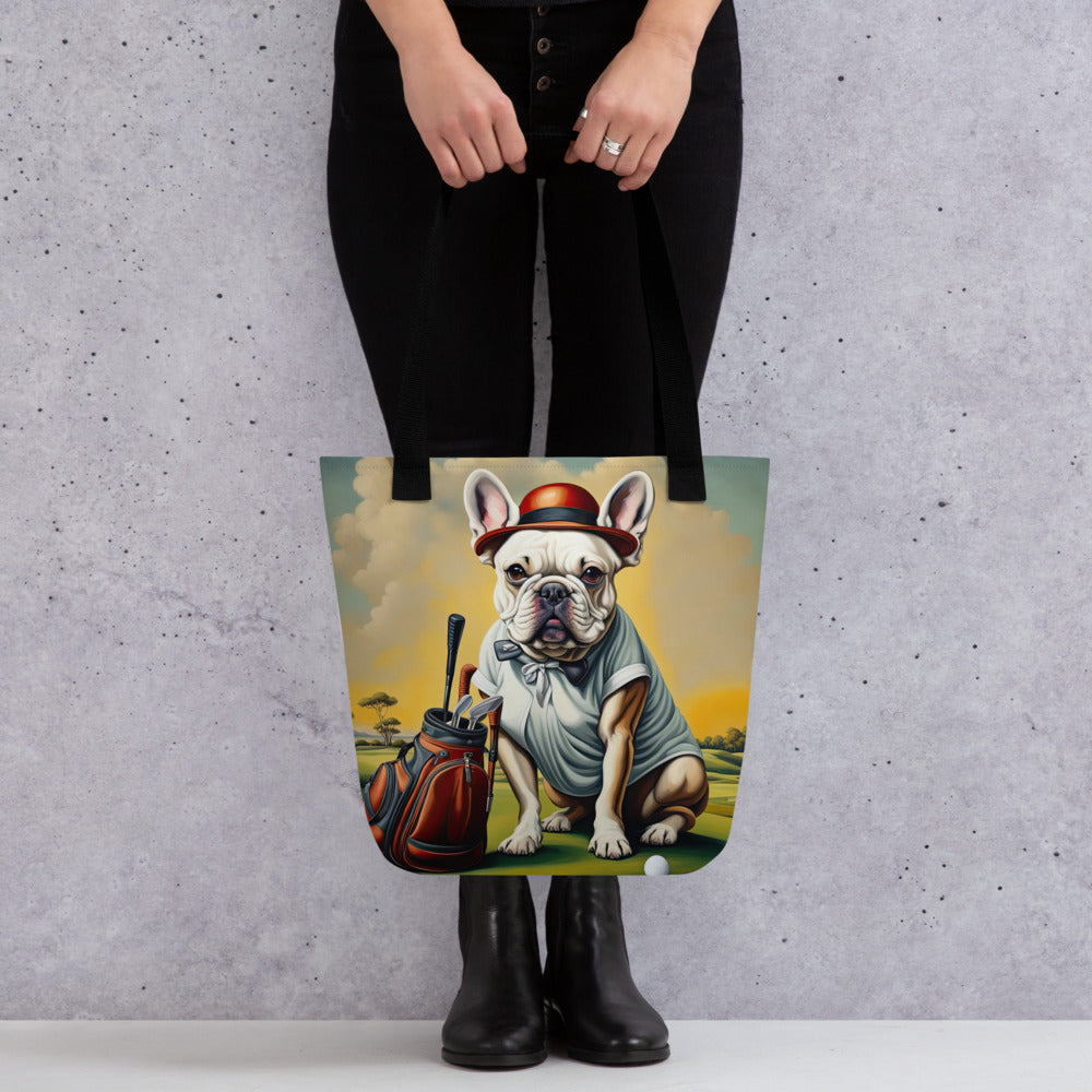 Tote bag-French Bulldog Golfer  V54