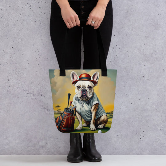 Tote bag-French Bulldog Golfer  V54