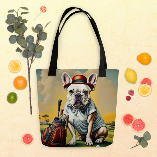 Tote bag-French Bulldog Golfer  V54