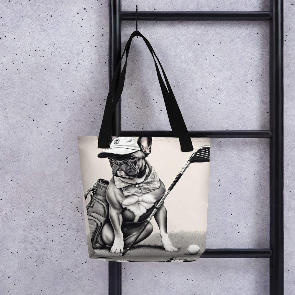 Tote bag-French Bulldog Golfer  V57