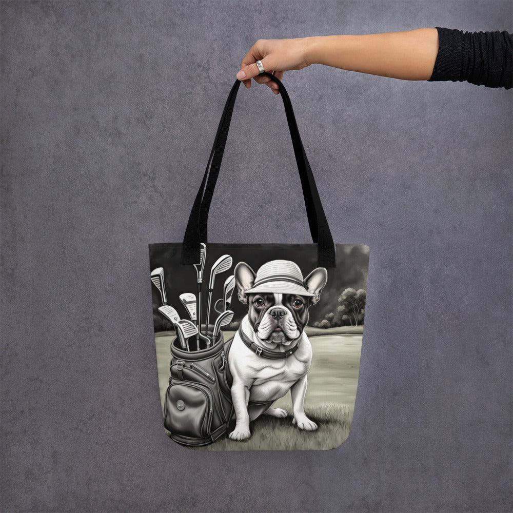 Tote bag-French Bulldog Golfer V58