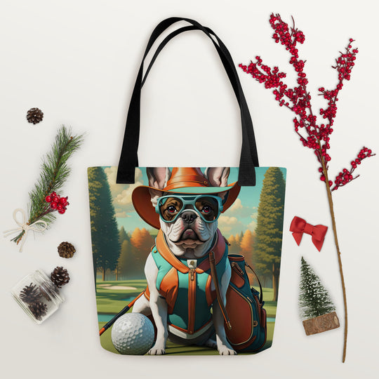 Tote bag-French Bulldog Golfer V60