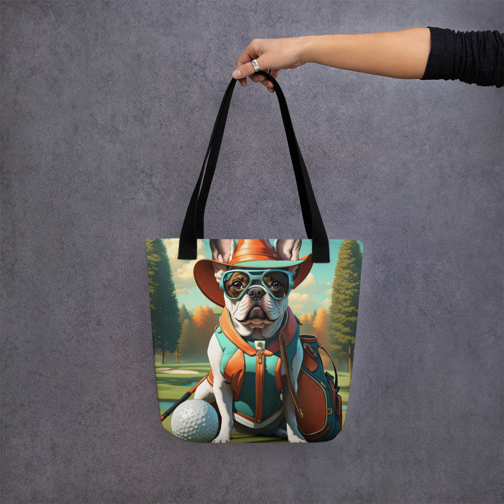 Tote bag-French Bulldog Golfer V60