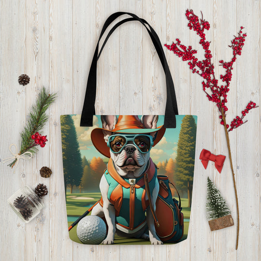 Tote bag-French Bulldog Golfer V60