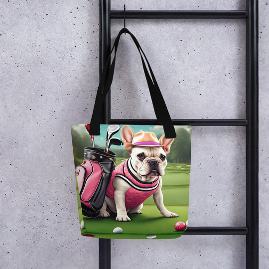 Tote bag-French Bulldog Golfer V62