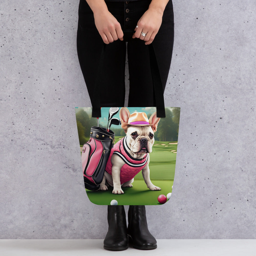 Tote bag-French Bulldog Golfer V62