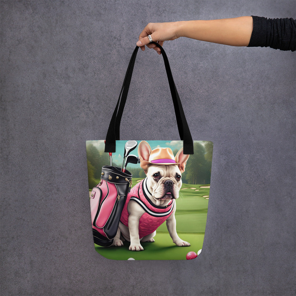 Tote bag-French Bulldog Golfer V62