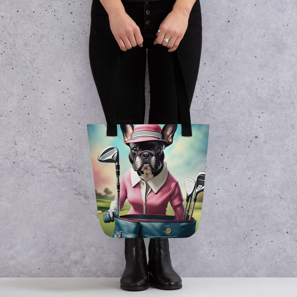 Tote bag-French Bulldog Golfer V63