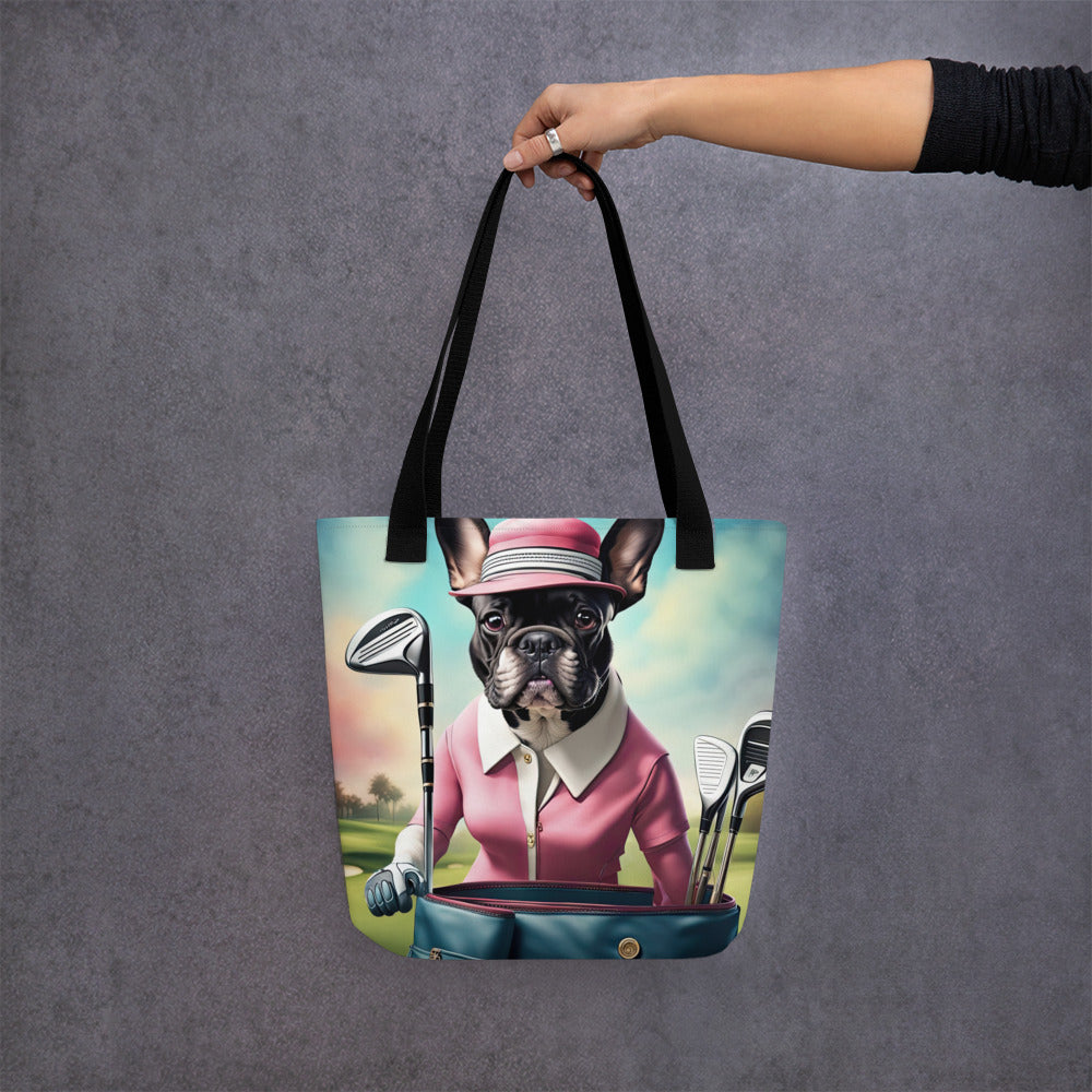 Tote bag-French Bulldog Golfer V63