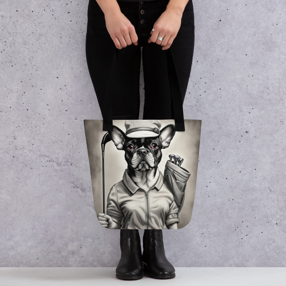 Tote bag-French Bulldog Golfer V64