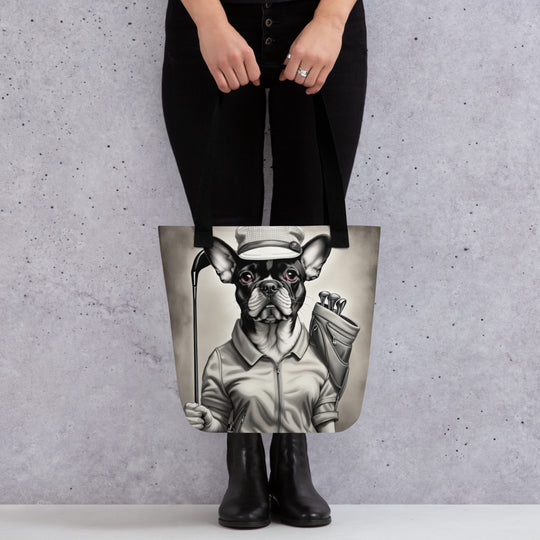 Tote bag-French Bulldog Golfer V64