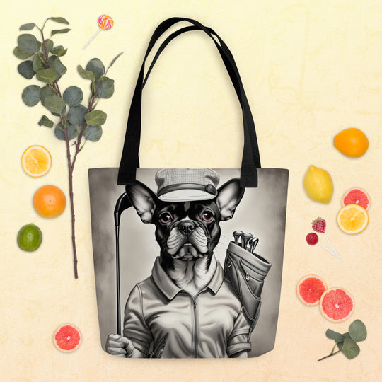 Tote bag-French Bulldog Golfer V64