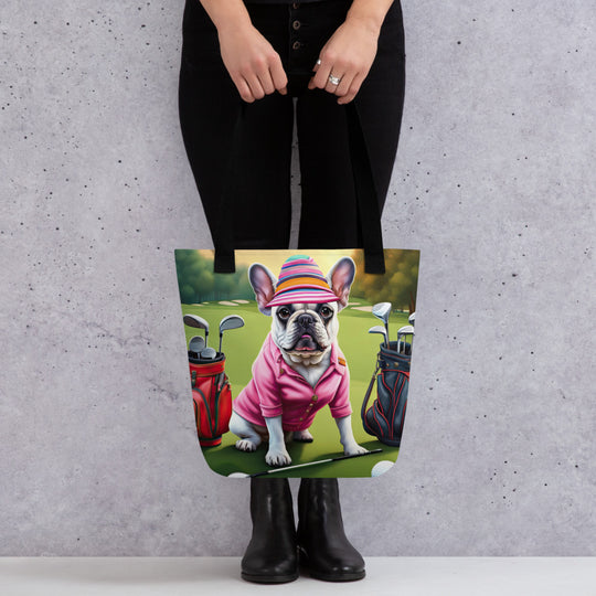 Tote bag-French Bulldog Golfer V65