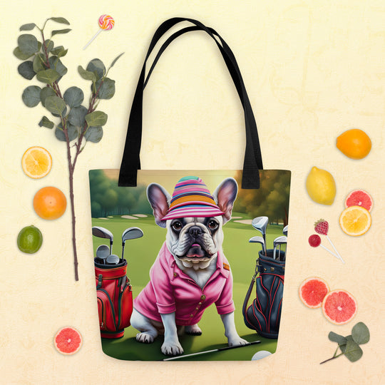 Tote bag-French Bulldog Golfer V65