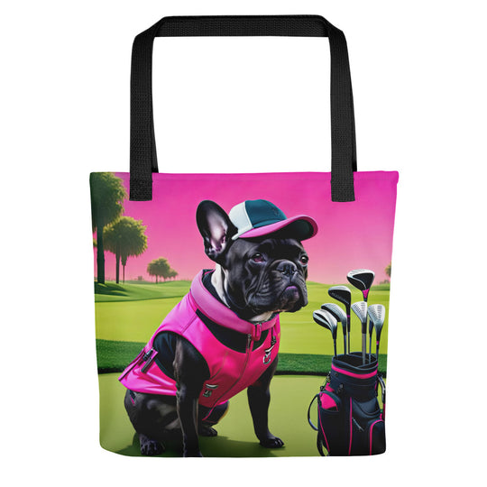 Tote bag-French Bulldog Golfer V66