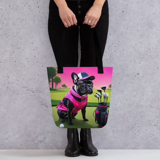 Tote bag-French Bulldog Golfer V66