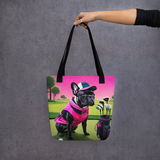 Tote bag-French Bulldog Golfer V66