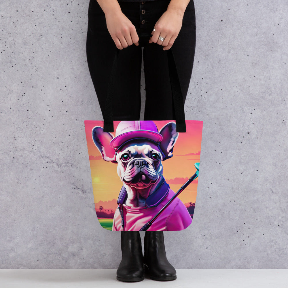 Tote bag-French Bulldog Golfer V67