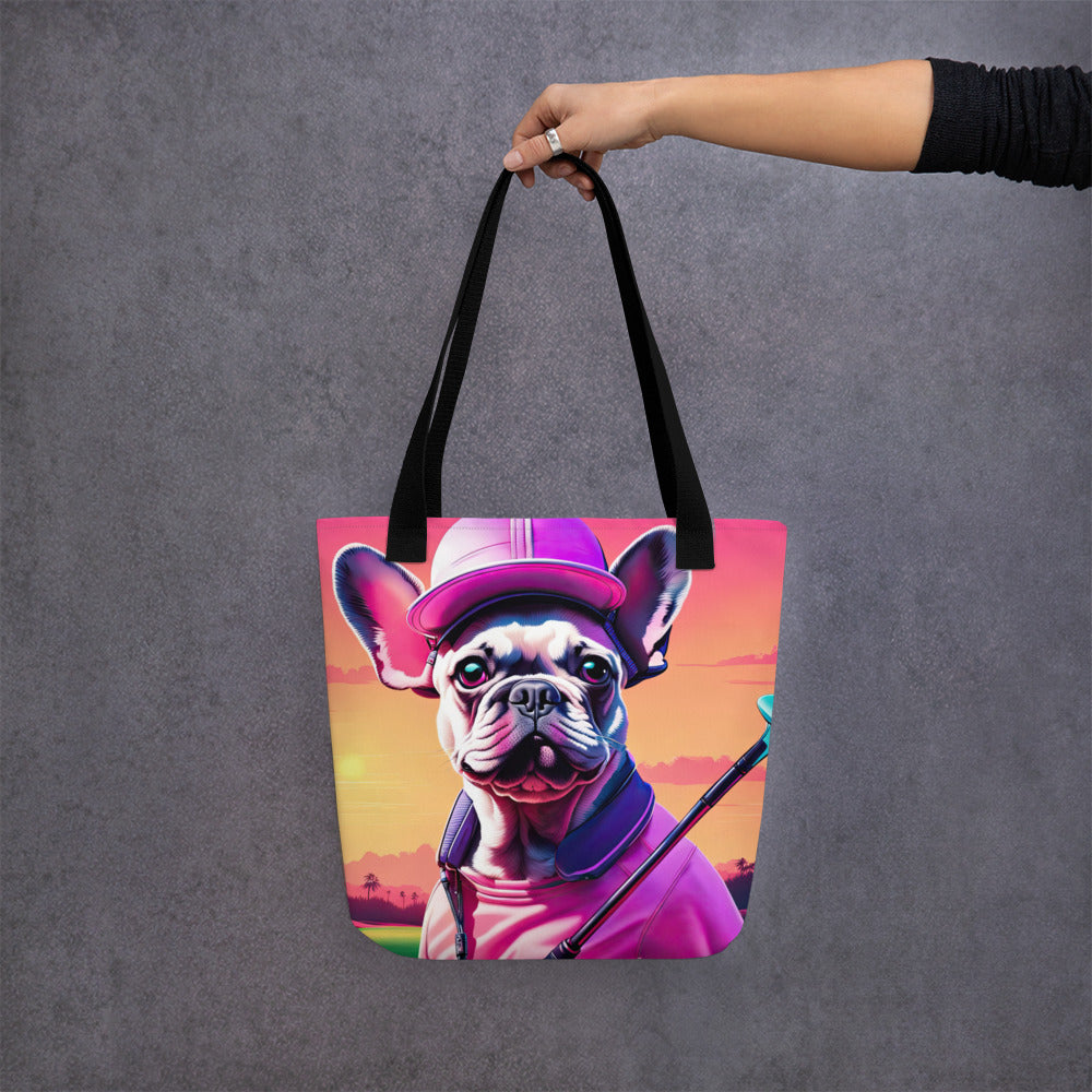 Tote bag-French Bulldog Golfer V67