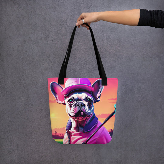 Tote bag-French Bulldog Golfer V67