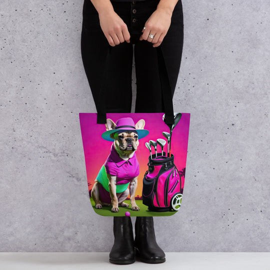 Tote bag-French Bulldog Golfer V68