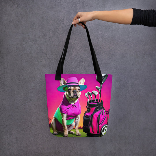 Tote bag-French Bulldog Golfer V68