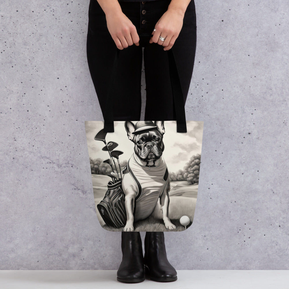 Tote bag-French Bulldog Golfer V70