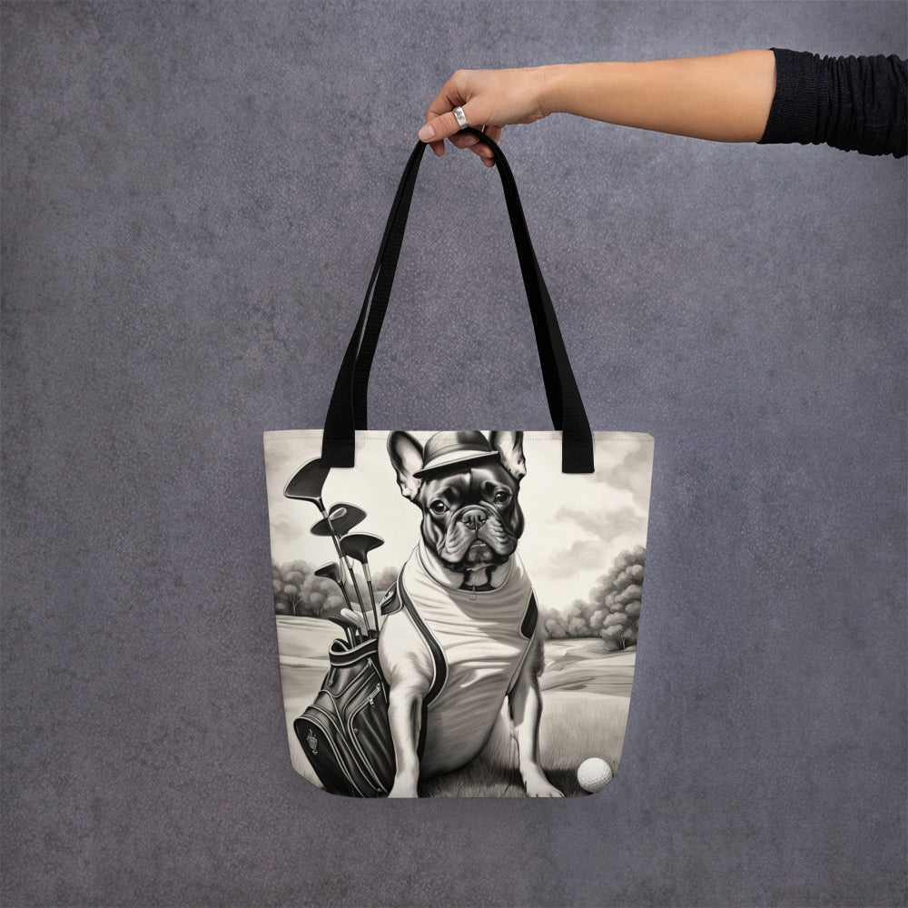 Tote bag-French Bulldog Golfer V70