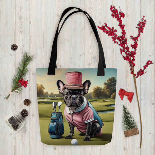 Tote bag-French Bulldog Golfer V72