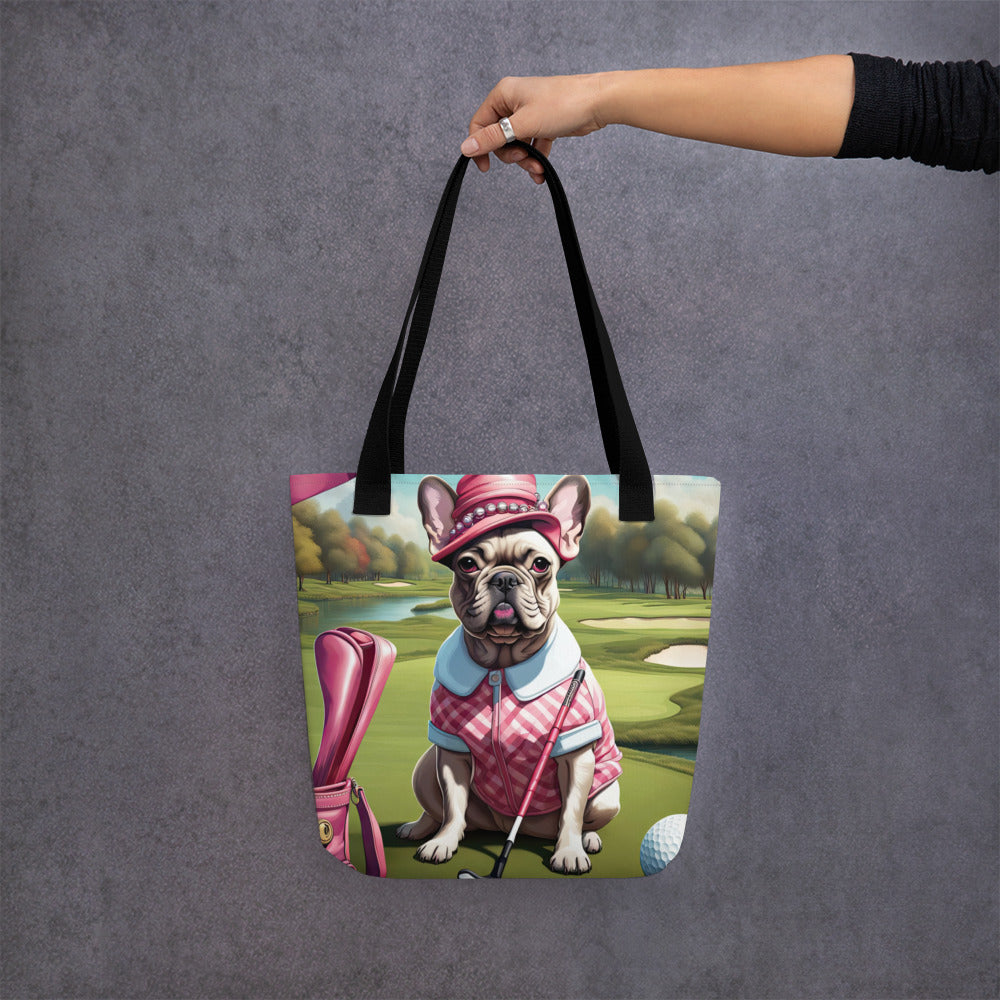 Tote bag-French Bulldog Golfer V73