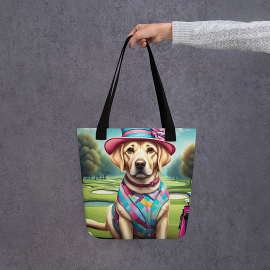 Tote bag-Labrador Retriever Golfer V3