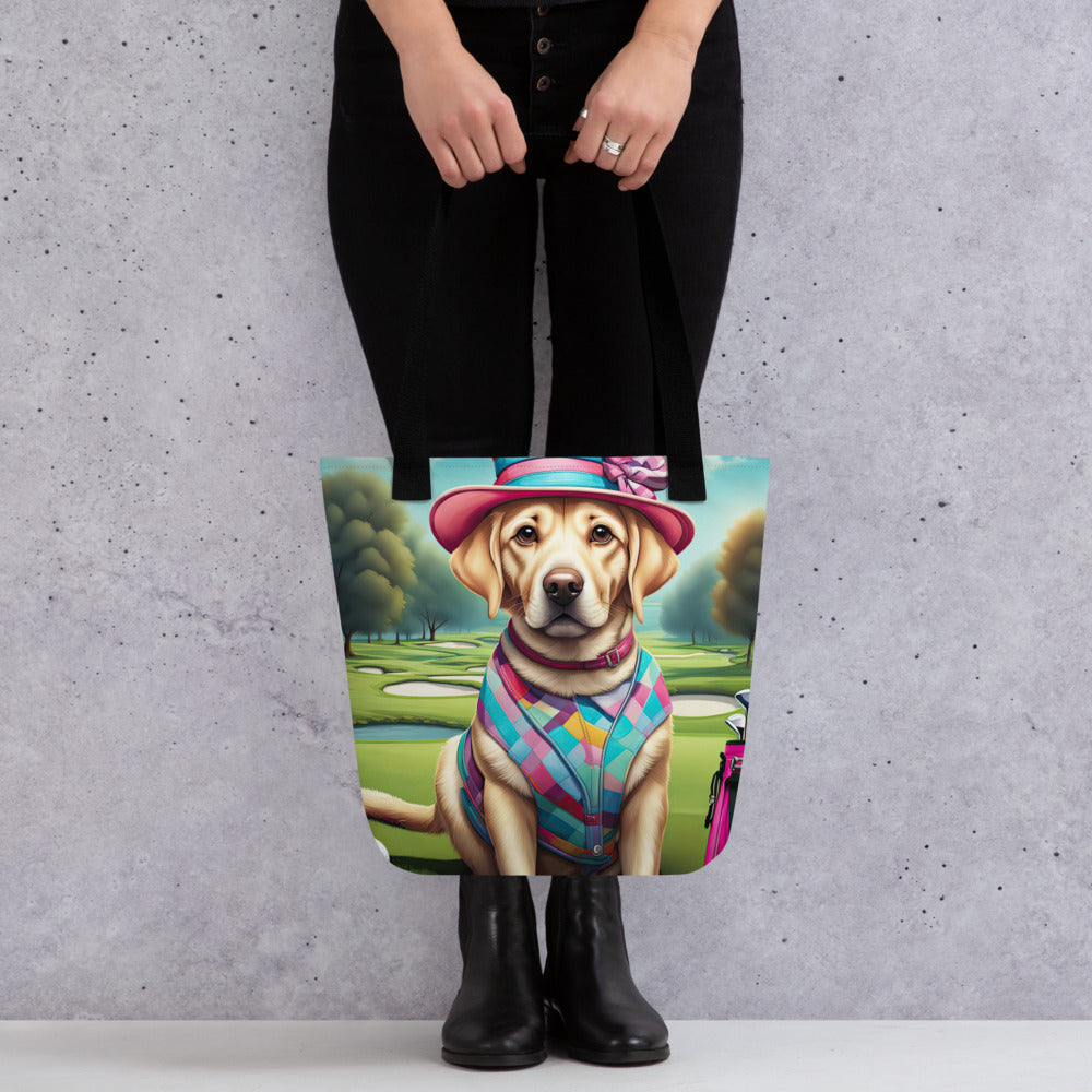 Tote bag-Labrador Retriever Golfer V3