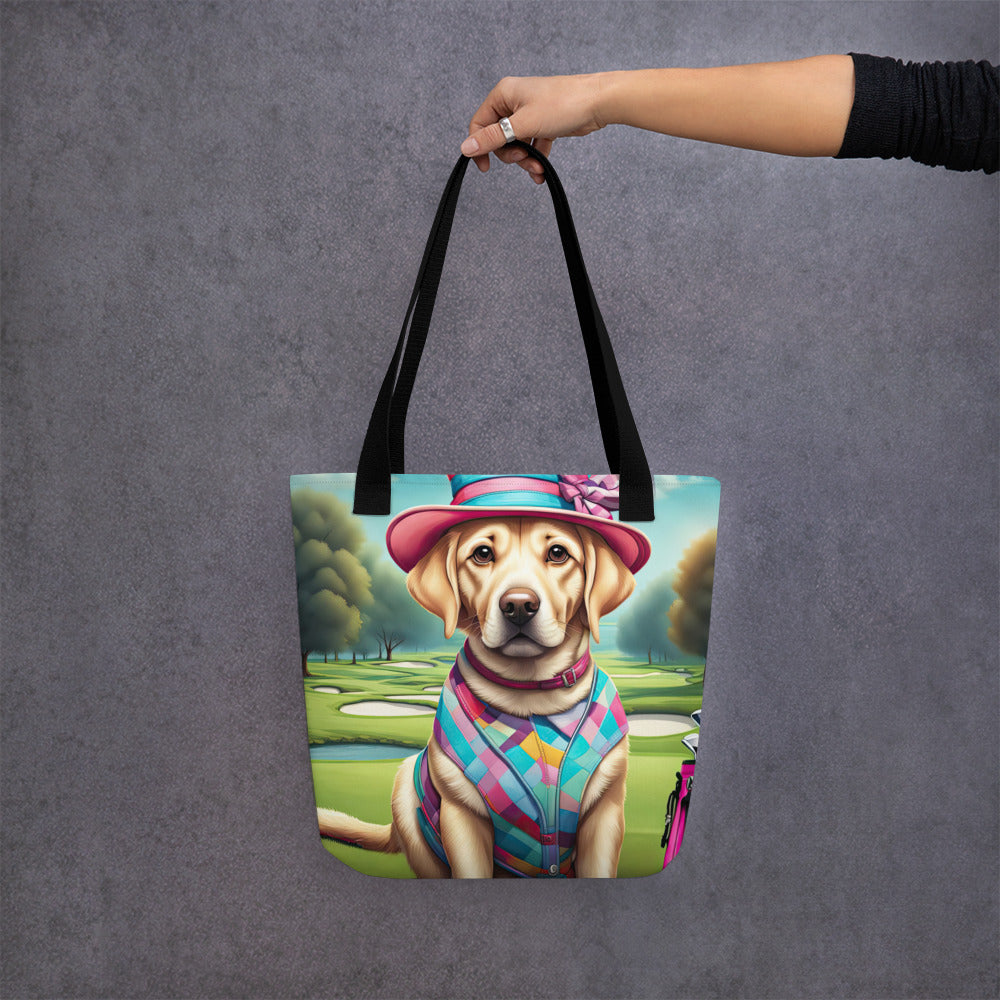 Tote bag-Labrador Retriever Golfer V3