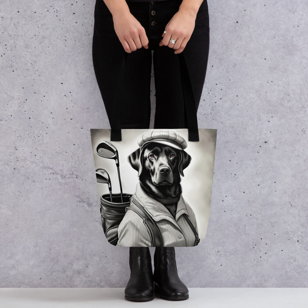 Tote bag- Labrador Retriever Golfer-V4