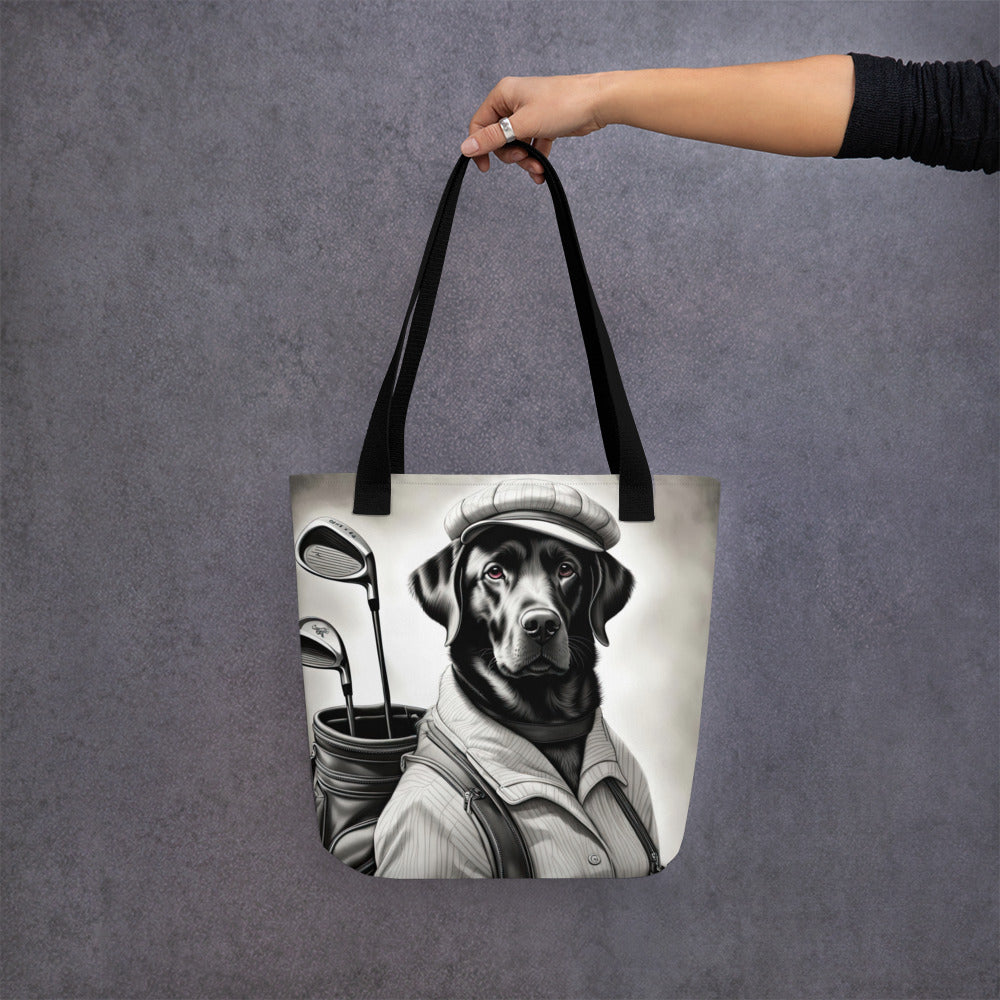 Tote bag- Labrador Retriever Golfer-V4