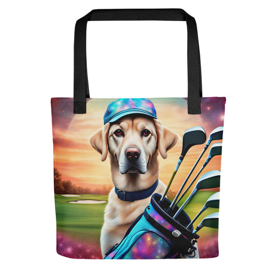 Tote bag-Labrador Retriever Golfer V5