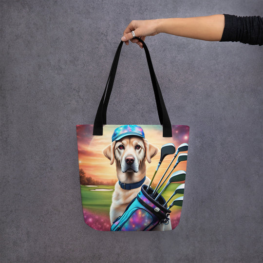 Tote bag-Labrador Retriever Golfer V5