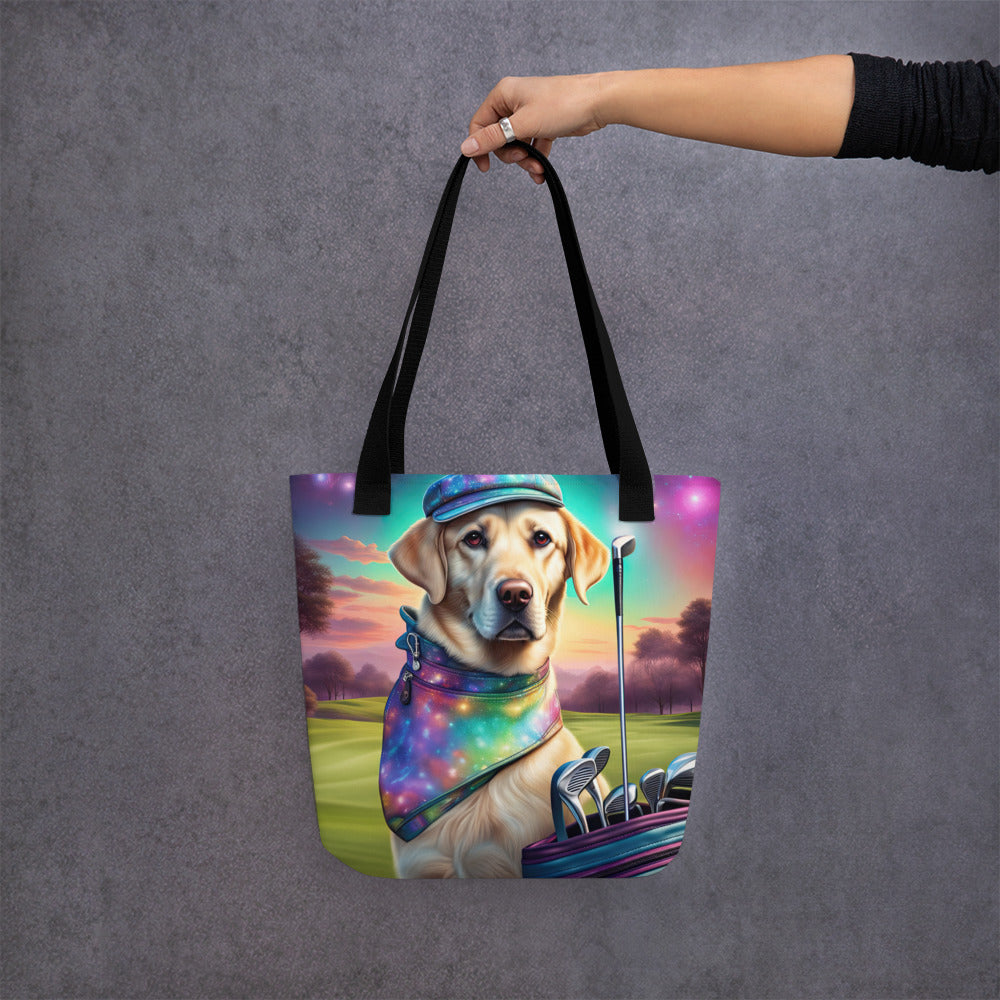 Tote bag-Labrador Retriever Golfer V6