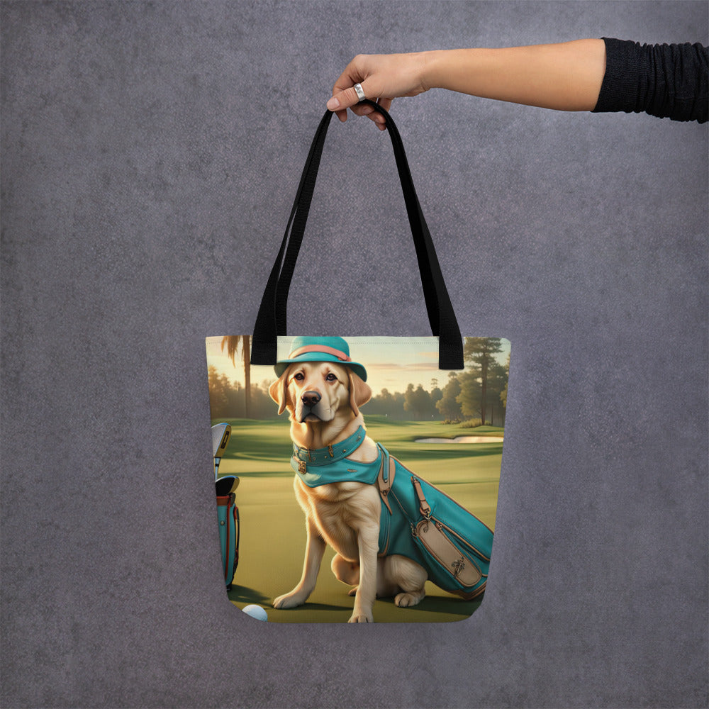 Tote bag-Labrador Retriever Golfer V7